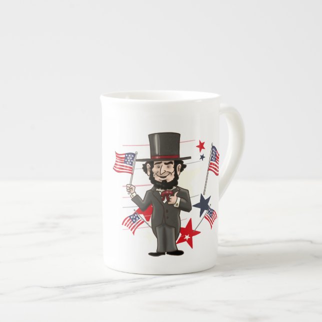 Taza De Porcelana Washington y Lincoln (Derecha)