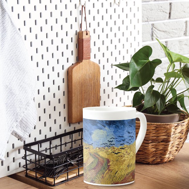 Taza De Porcelana Wheatfield con cuervos por Van Gogh (Subido por el creador)