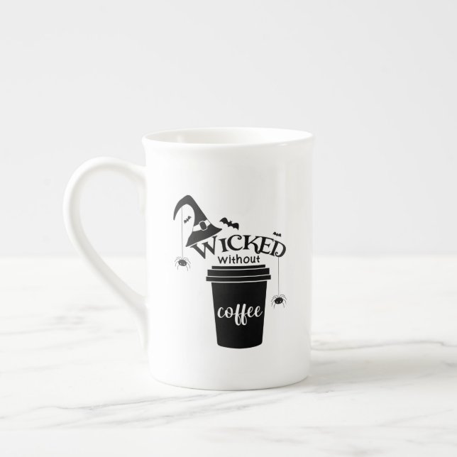 Taza De Porcelana Wicked Without Coffee – Funny Witchy Coffee Lover  (Izquierda)