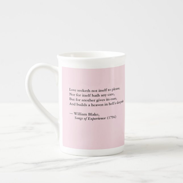Taza De Porcelana William Blake "Love Seeket Not" Bone China Mug (Izquierda)
