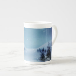 Taza De Porcelana Winter Wonderland de noche