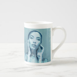Taza De Porcelana "Woman in Blue" Premium Canvas