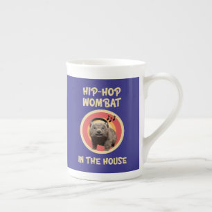 Taza De Porcelana Wombat divertido de Hip-hop en la casa