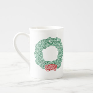 Taza De Porcelana Wreath navidades