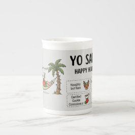 Taza De Porcelana Yo Santa Divertido Verano Navidad Tropical Fiesta