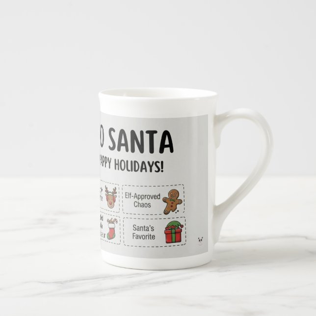 Taza De Porcelana Yo Santa Funny Summer Christmas Tropical Holiday (Derecha)
