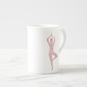 Taza De Porcelana Yoga de la actitud del árbol