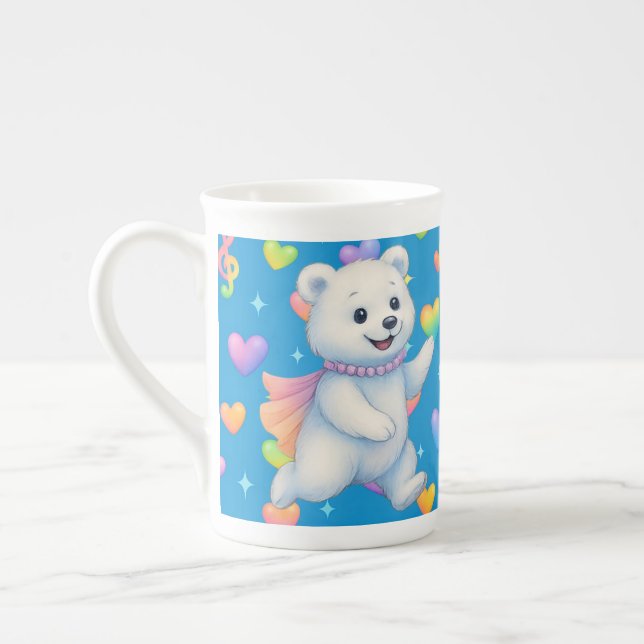 Taza De Porcelana Zarah the Dancing Polar Bear Custom Party Cups (Izquierda)
