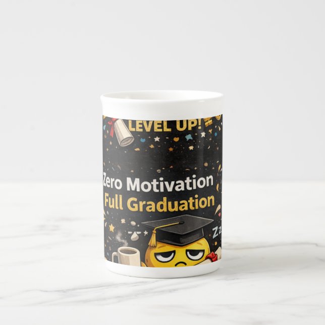 Taza De Porcelana Zero Motivation Full Graduation Funny Shirt  (Frente)