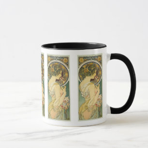 Taza de Primevere del La del ~ de Alfonso Mucha