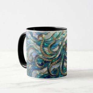 Taza de pulpo de vidrio emplomado, Taza de café de