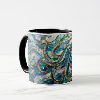 Taza de pulpo de vidrio emplomado, Taza de café de