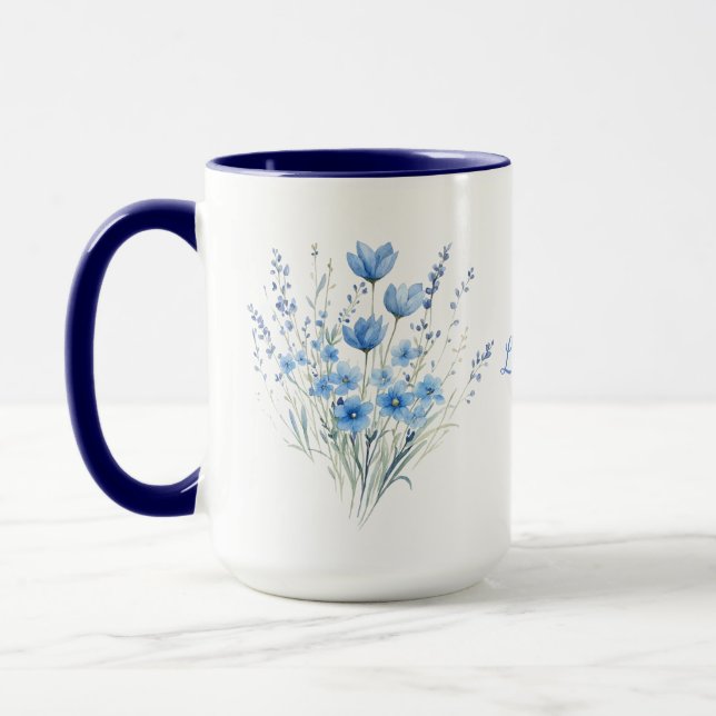 Taza de ramo de flores silvestres de acuarela pers (Izquierda)