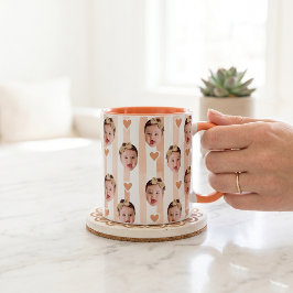 Taza de rayas con foto personalizada | Cara de beb