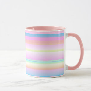 Taza de rayas de paleta rosa pastel linda