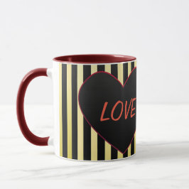 Taza de rayas para hombre día de San Valentín