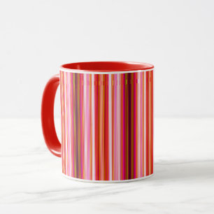 Taza de rayas verticales rojas Cool