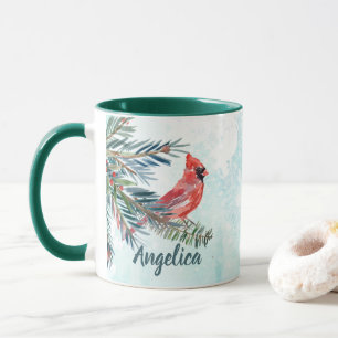 Taza de regalo cardenal con nombre personalizado