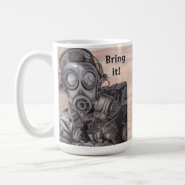 Taza de regalo de café de Prepper para la guerra (Izquierda)