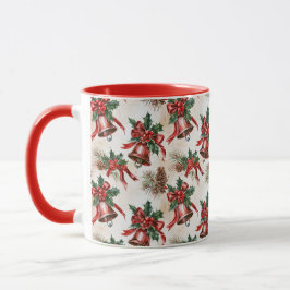 Taza de regalo de campanas navideñas festivas vint