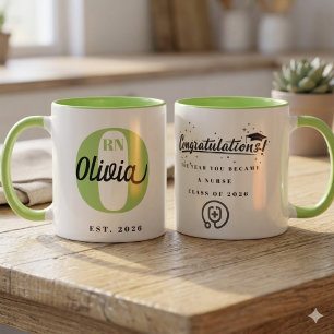 Taza de regalo de celebración de graduación de enf