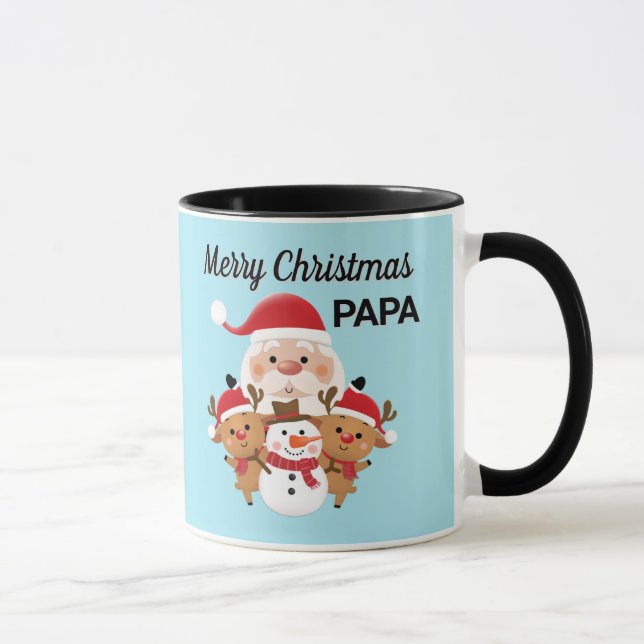 Taza de regalo de Feliz Navidad PAPÁ (Derecha)