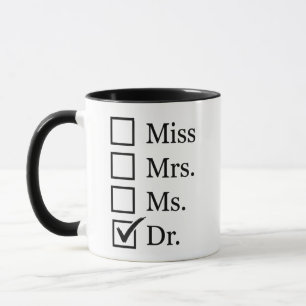 Taza de regalo de graduación de doctorado para muj