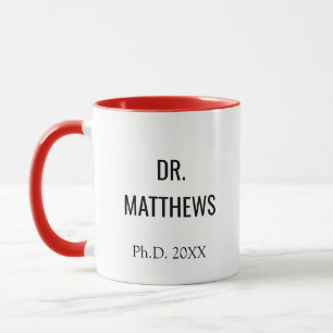 Taza de regalo de graduación personalizada Dr PhD
