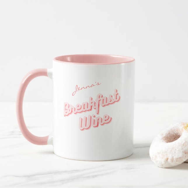 Taza de regalo de vino para desayunar divertida pa (Con donut)