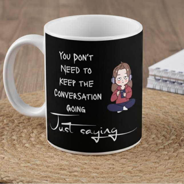 Taza de regalo divertida con cita para introvertid (Mug for Introverts)