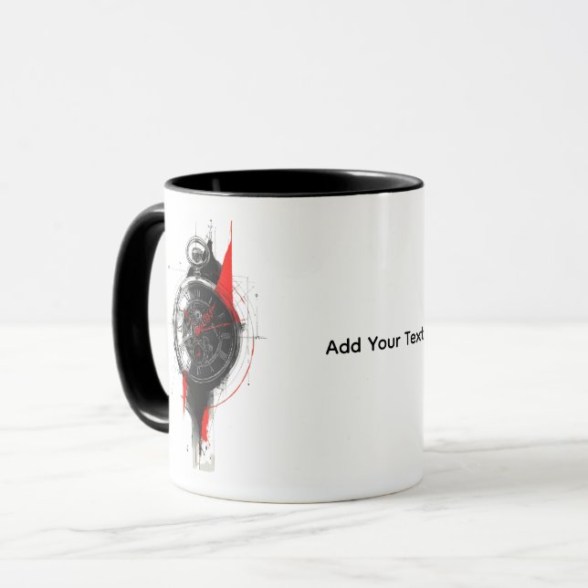 Taza de reloj de bolsillo Abstract Trash Polka (Anverso izquierdo)