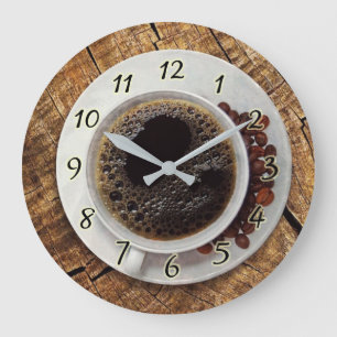 Taza de reloj de la cocina del café