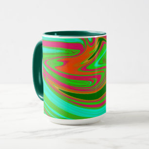 Taza de remolino verde y granate
