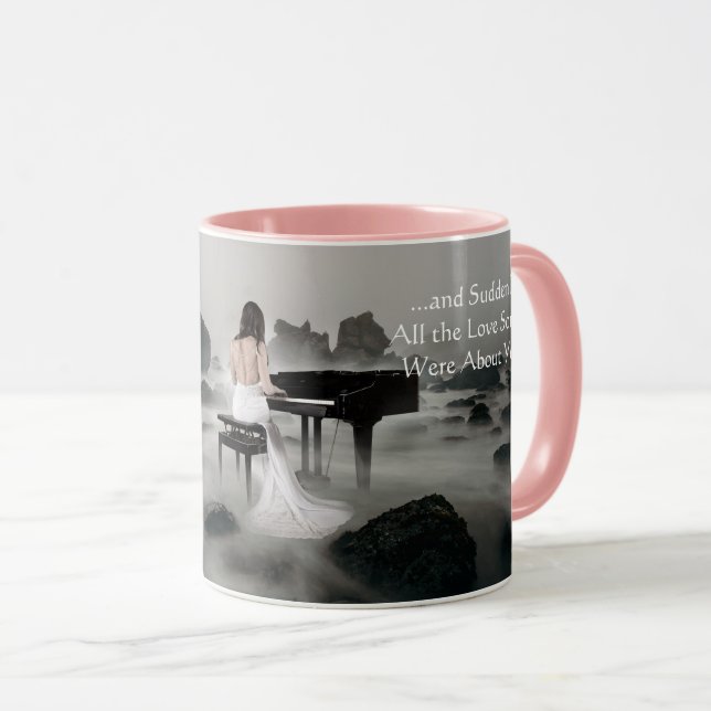 Taza De Repente Todos Aman Las Canciones Cita Romántica (Anverso derecho)