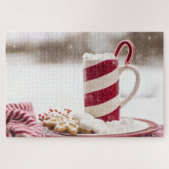 Taza de rompecabezas del cacao (Horizontal)