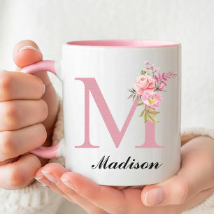 Taza de Rosas Rosadas Personalizadas Regalo de Cum