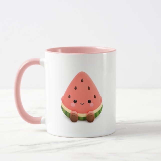 Taza de sandía Kawaii adorable (Izquierda)