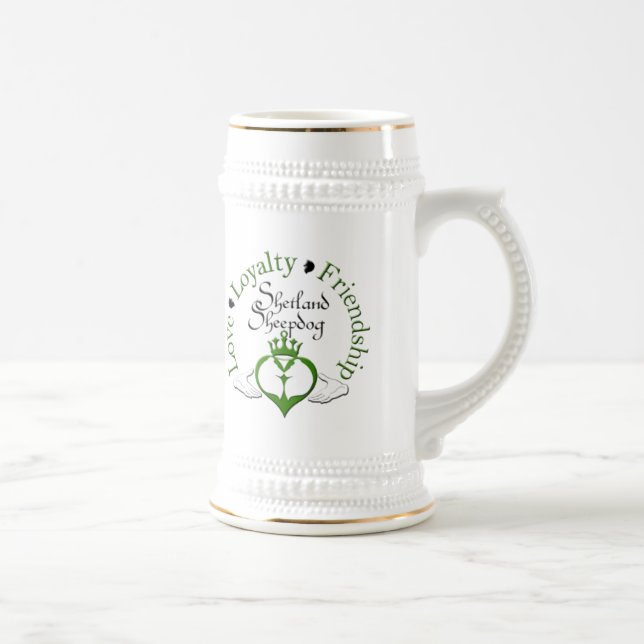 Taza de Sheltie Claddagh (Derecha)