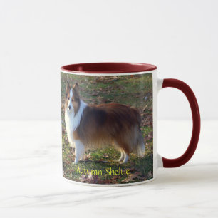 Taza de Sheltie del otoño