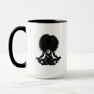 Taza de Silueta Celestial Meditando Moderna