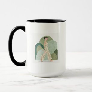 Taza de Silueta de Caminata Esmeralda Moderna