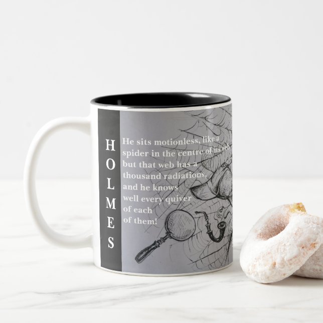 Taza de sir Arthur Conan Doyle con cita (Con donut)
