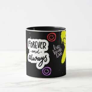 Taza de sonrisa retro divertido diseño de cara son