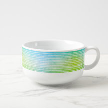 Taza de sopa refrescante azul verde