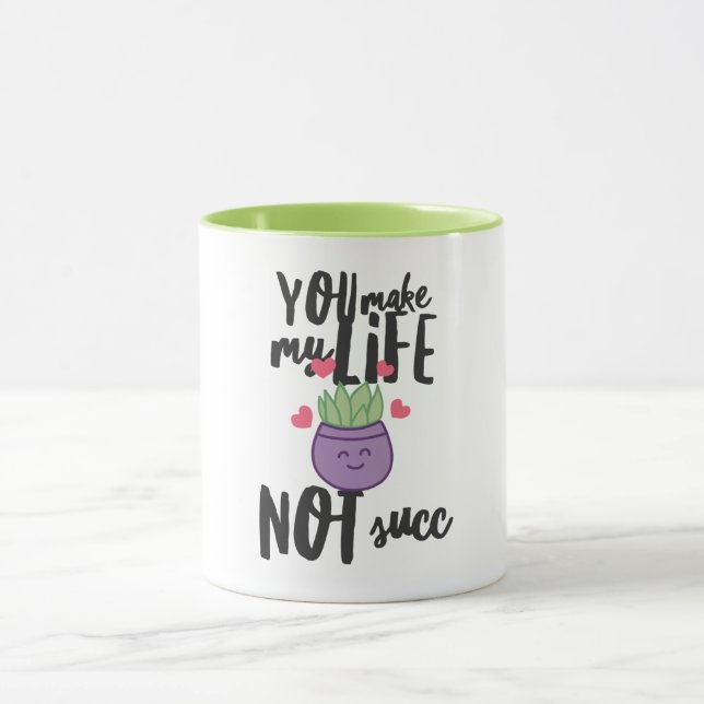 Taza de suculento juego de palabras (Centro)