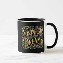 Taza de sueños nostálgicos negros