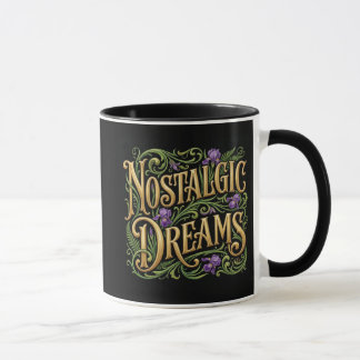 Taza de sueños nostálgicos negros