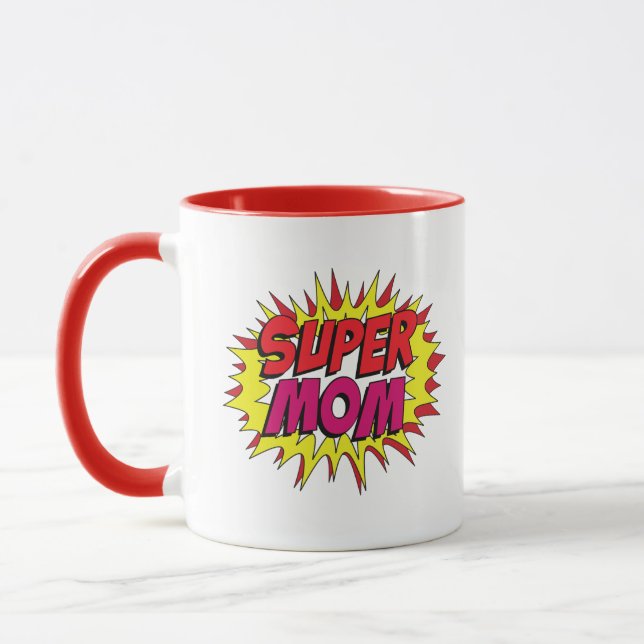 Taza de Super Mamá de Arte Pop Cómic (Izquierda)