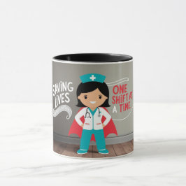 Taza de superhéroe enfermera: un regalo para la at