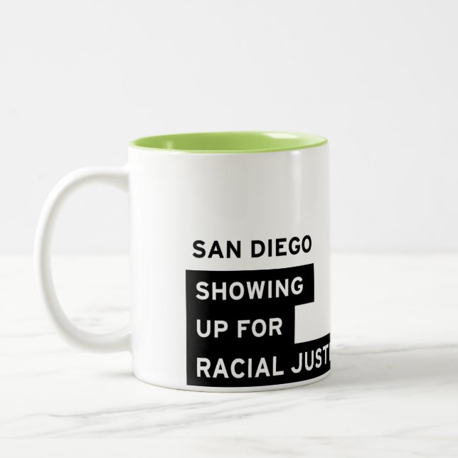 Taza de SURJ San Diego - Dos-Tono de la verde lima (Izquierda)